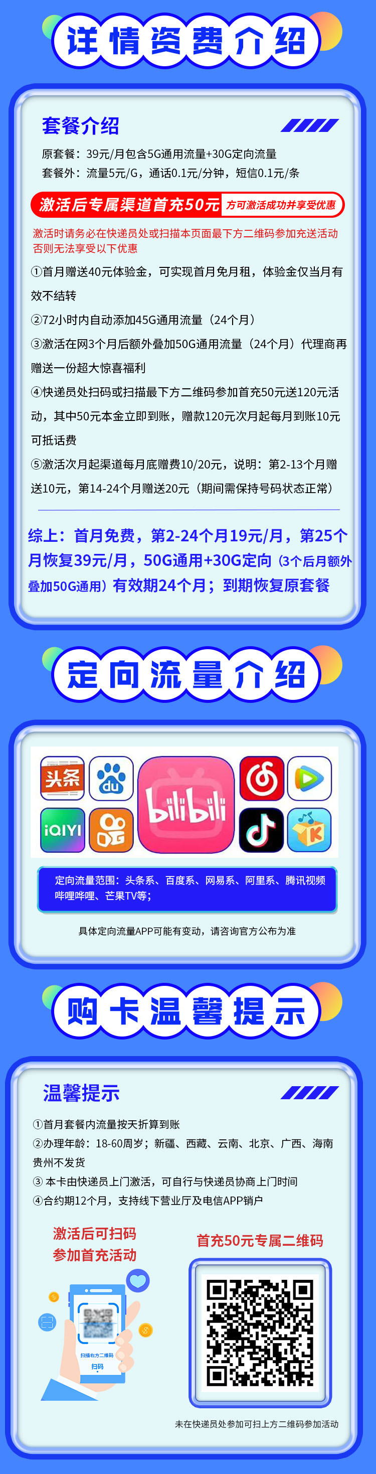 卡世界新发布：电信寸金卡19元80G  第2张