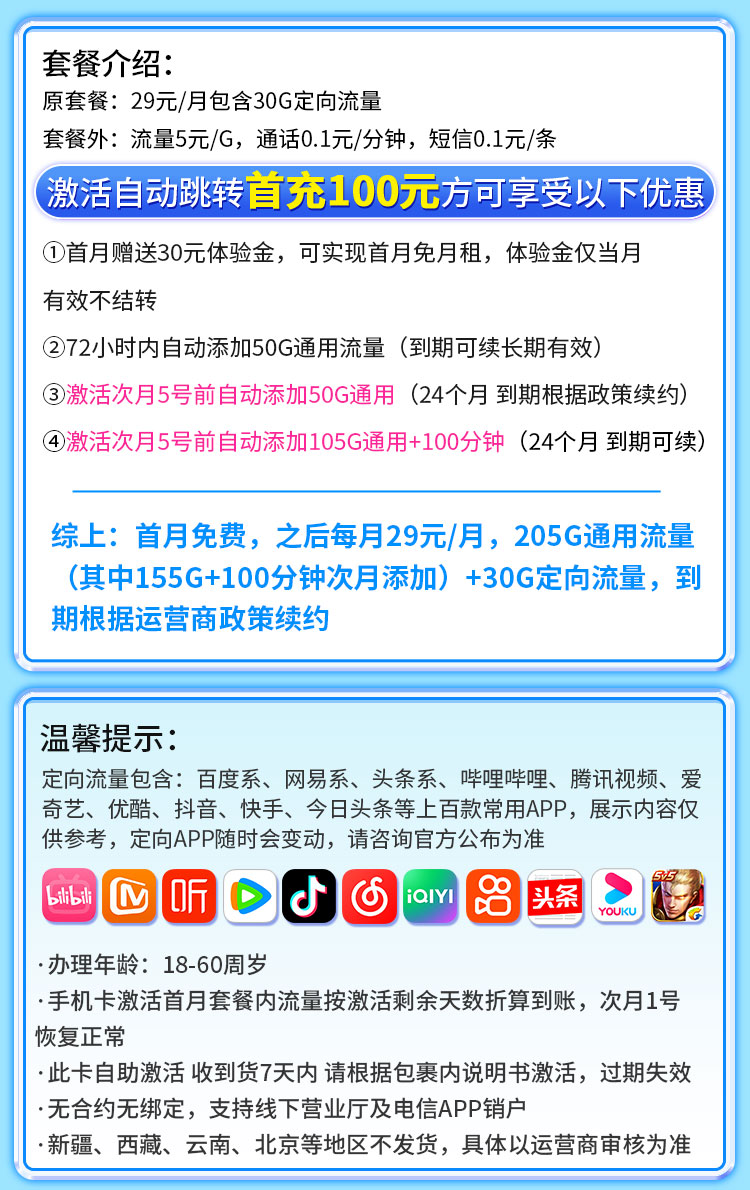 卡世界号卡发布：电信哪吒卡29元235G+100分钟  第2张